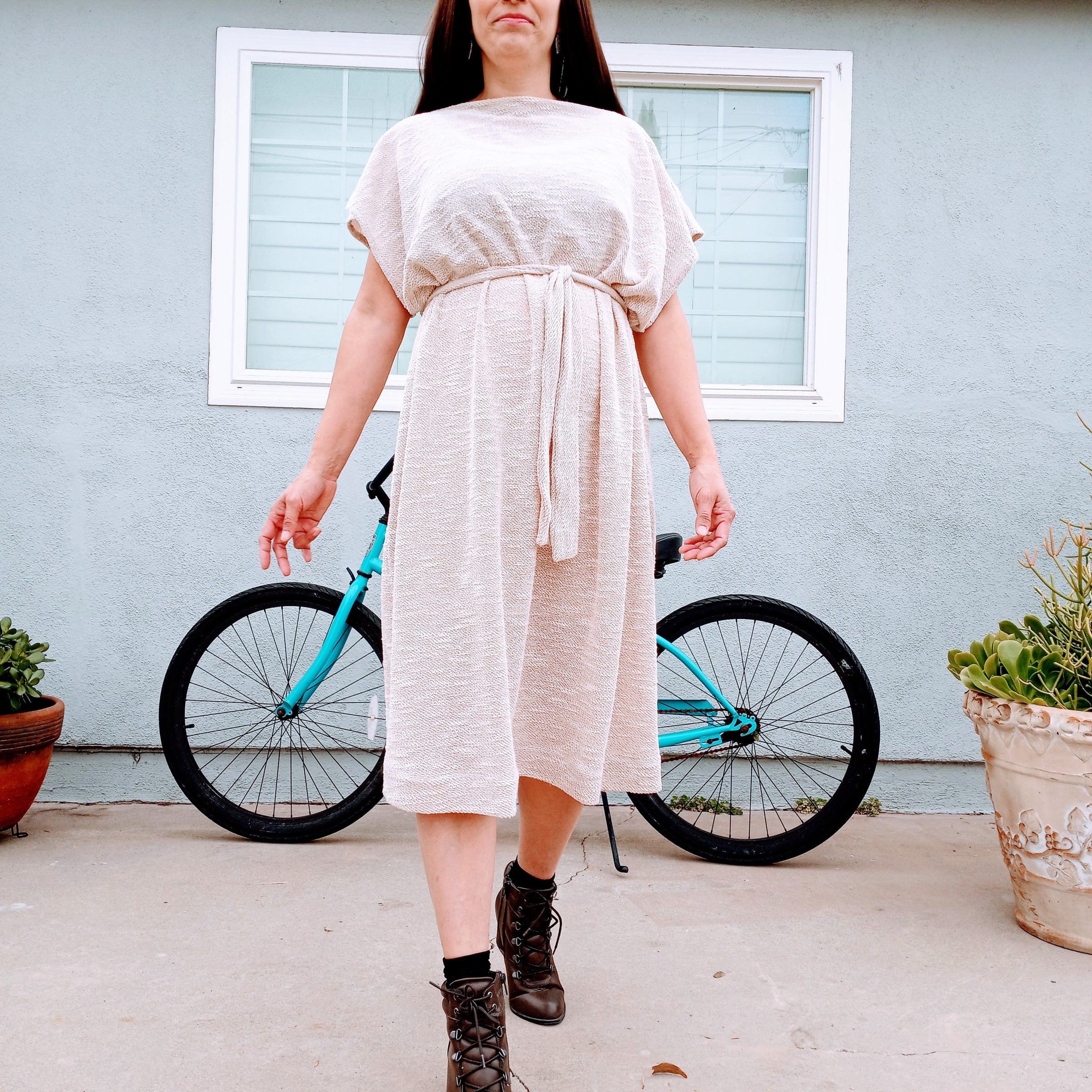loose knit dress Tunic with Sash black-friday-sale-shirts